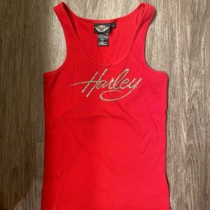 Harley | Red tank with diamonds